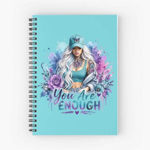 Item preview, You Are Enough Tattoo Girl - Watercolor Purple Butterfly Floral Art designed and sold by FrescoDesign.