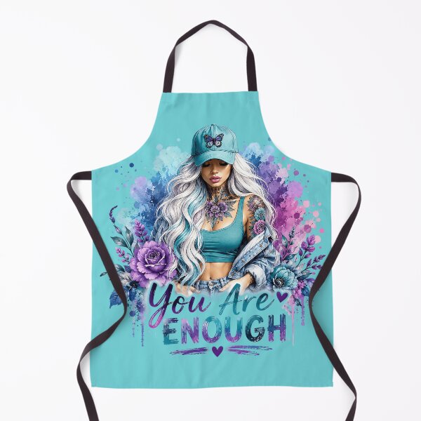 Item preview, You Are Enough Tattoo Girl - Watercolor Purple Butterfly Floral Art designed and sold by FrescoDesign.