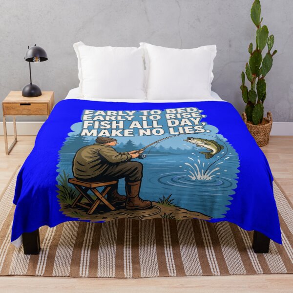 Item preview, Funny Fishing Fanatic Fishermen Early to bed, early to rise, fish all day, make no lies Art Design designed and sold by fantasticdesign.