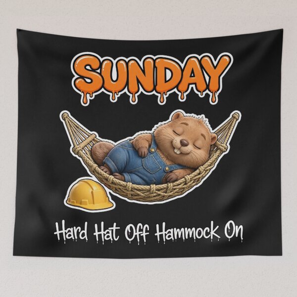 Item preview, Sunday Hard Hat Off Hammock On - Chill Beaver Graffiti designed and sold by Surviving Monday Club.
