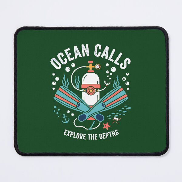 Item preview, Ocean Calls Explore The Depths Scuba Diving Vintage designed and sold by MyHappyArtShop.