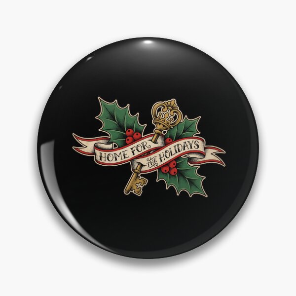Item preview, Home For The Holidays Traditional Tattoo Holly Skeleton Key Christmas designed and sold by TeNovaStudio ⭐⭐⭐⭐⭐.