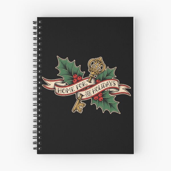 Item preview, Home For The Holidays Traditional Tattoo Holly Skeleton Key Christmas designed and sold by TeNovaStudio ⭐⭐⭐⭐⭐.