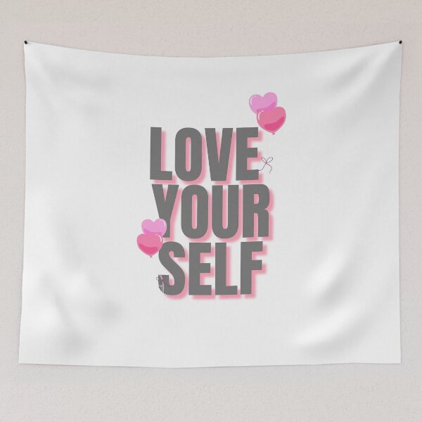 Item preview, Love Yourself Cute Typography with Pink Hearts designed and sold by serotonin75114.