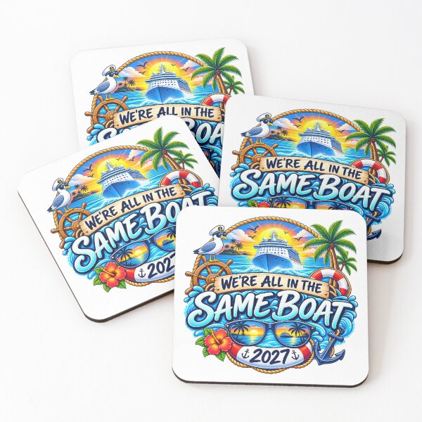 Item preview, TRAVEL COLLECTION - FAMILY CRUISE - WE'RE ALL IN THE SAME BOAT • 2027 designed and sold by WheelieGdArt.