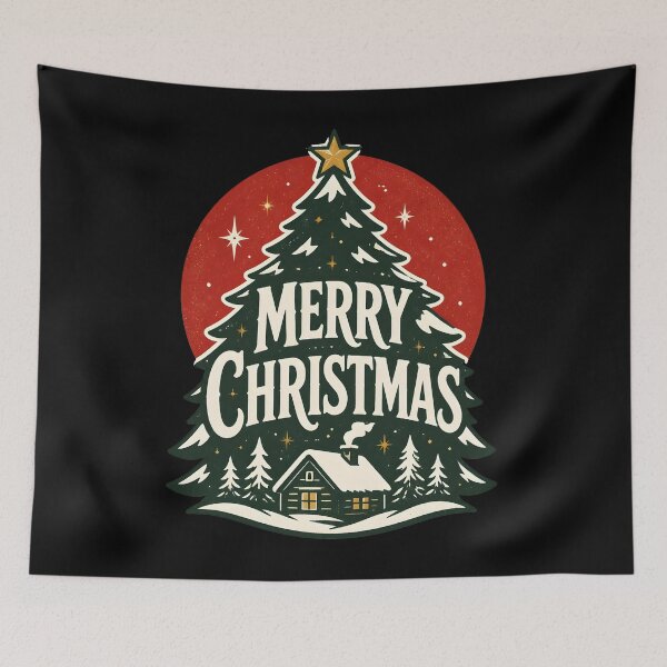 Item preview, Merry Christmas Creative Quote Shape Christmas Design designed and sold by OliviaHayesArt.