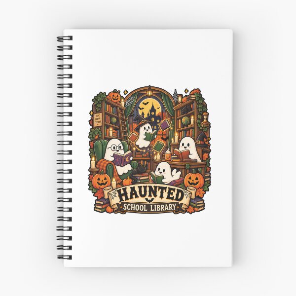 Item preview, Haunted School Library Halloween Ghost Reading Books designed and sold by LuminoSky Creations.