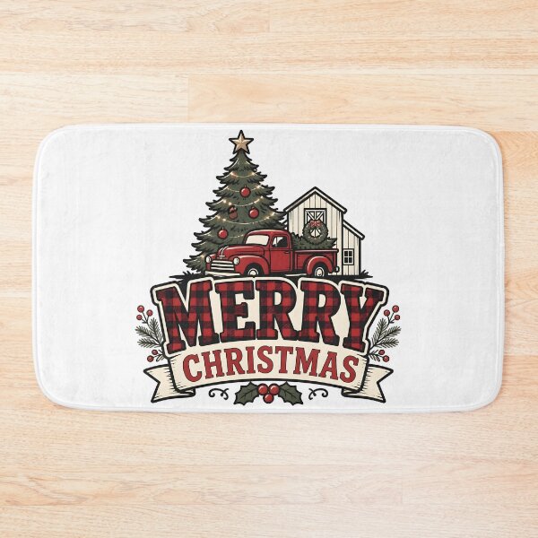 Item preview, Merry Christmas Buffalo Check Farmhouse Christmas Design designed and sold by OliviaHayesArt.