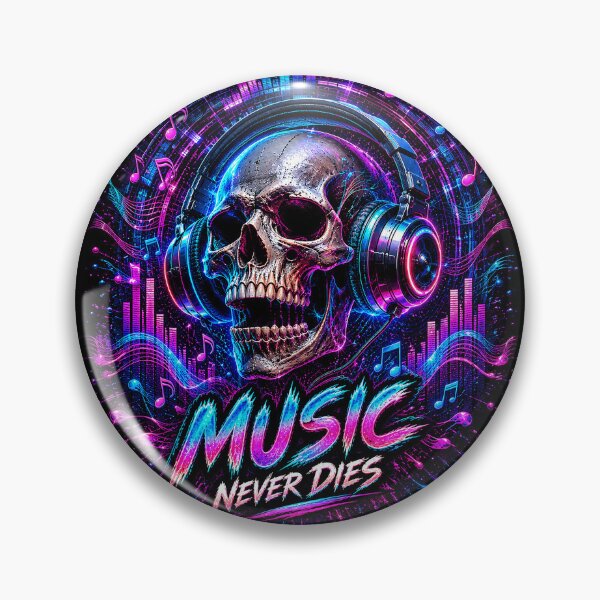 Item preview, Neon Music Skull – Cyberpunk DJ Headphones & Music Lover T-Shirt Design designed and sold by Nubian Style.
