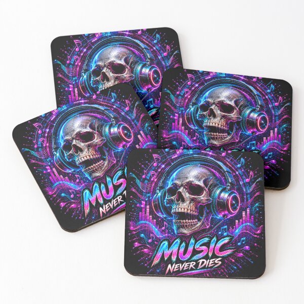 Item preview, Neon Music Skull – Cyberpunk DJ Headphones & Music Lover T-Shirt Design designed and sold by Nubian Style.