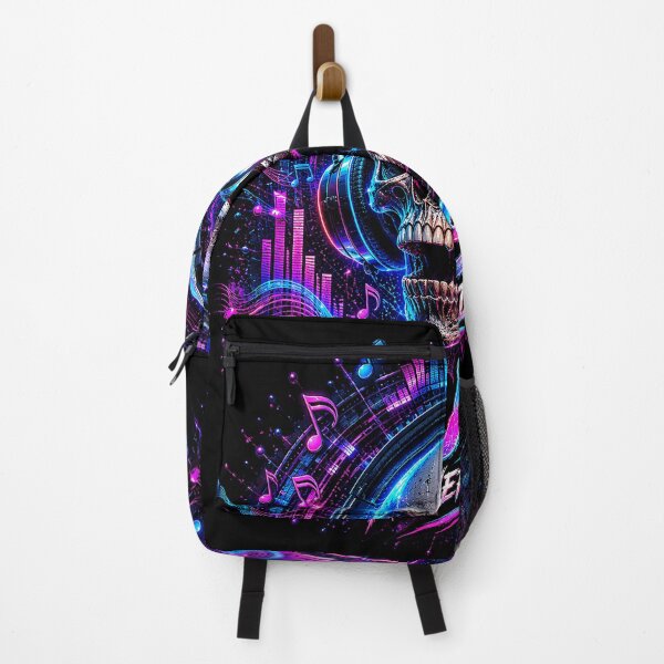 Item preview, Neon Music Skull – Cyberpunk DJ Headphones & Music Lover T-Shirt Design designed and sold by Nubian Style.