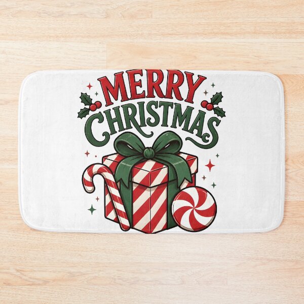Item preview, Merry Christmas Candy Cane and Peppermint Christmas Design designed and sold by OliviaHayesArt.