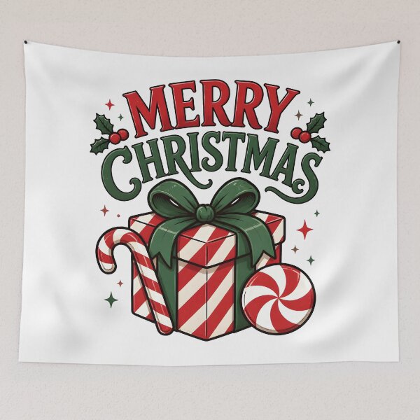 Item preview, Merry Christmas Candy Cane and Peppermint Christmas Design designed and sold by OliviaHayesArt.