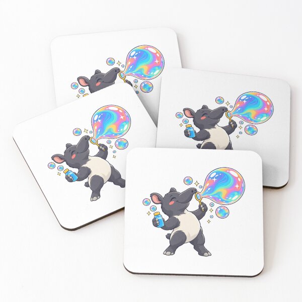 Item preview, Cute Tapir Blowing Rainbow Bubbles designed and sold by WeirdStation.