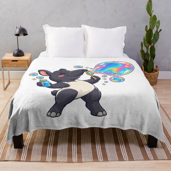 Item preview, Cute Tapir Blowing Rainbow Bubbles designed and sold by WeirdStation.