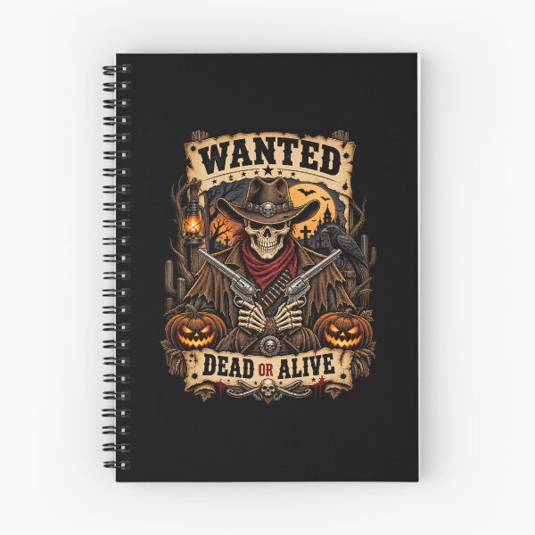 Item preview, Dead or Alive Halloween Skeleton Cowboy – Vintage Western Wanted Poster designed and sold by afr-saad.