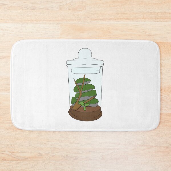 Item preview, Zen Mossy Rock Stacking Terrarium Glass Jar Illustration designed and sold by The Soapiest Goat.
