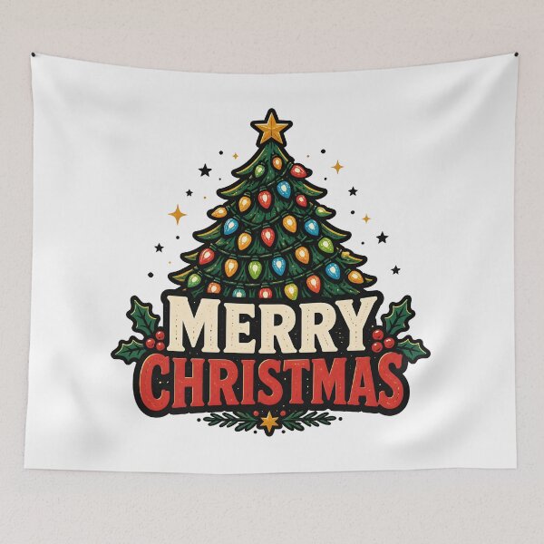 Item preview, Merry Christmas Christmas Lights Pattern Christmas Design designed and sold by OliviaHayesArt.