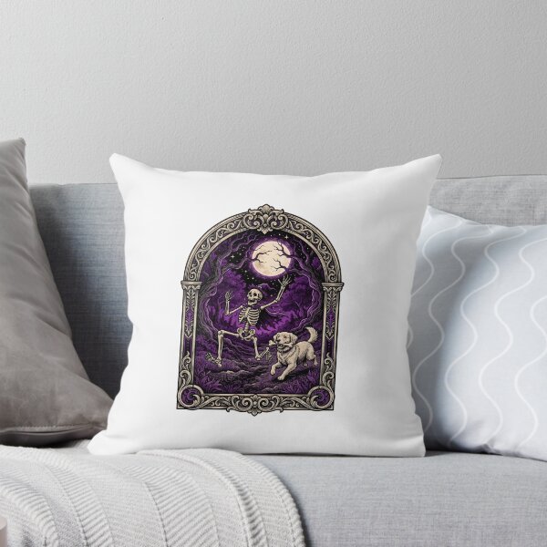 Item preview, Funny Skeleton Running From Dog Golden Retriever Bone Halloween Vintage designed and sold by MyHappyArtShop.