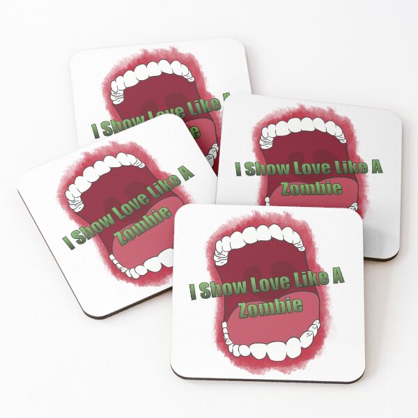 Item preview, I Show Love Like a Zombie Goth Punk Teeth Illustration designed and sold by The Soapiest Goat.