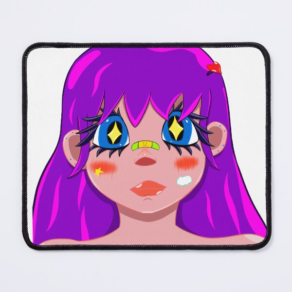 Item preview, Purple Hair Anime Girl Star Eyes designed and sold by Habilo-Friyah.