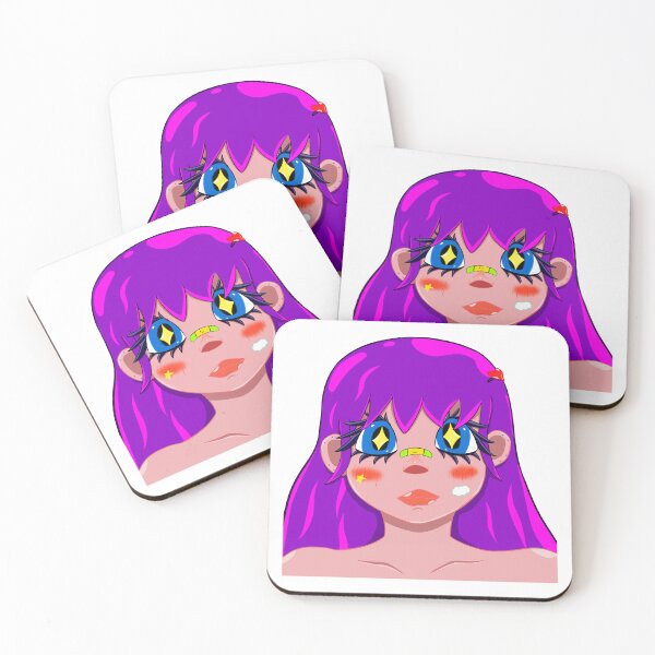 Item preview, Purple Hair Anime Girl Star Eyes designed and sold by Habilo-Friyah.