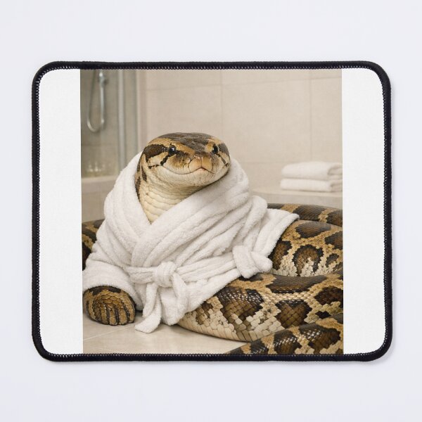 Item preview, Burmese Python Wearing a Bathrobe designed and sold by Sillytoe.