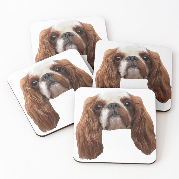 Item preview, King Charles Spaniel Geometric Design – Headshot Illustration, Transparent Background designed and sold by Wheel and Woof.