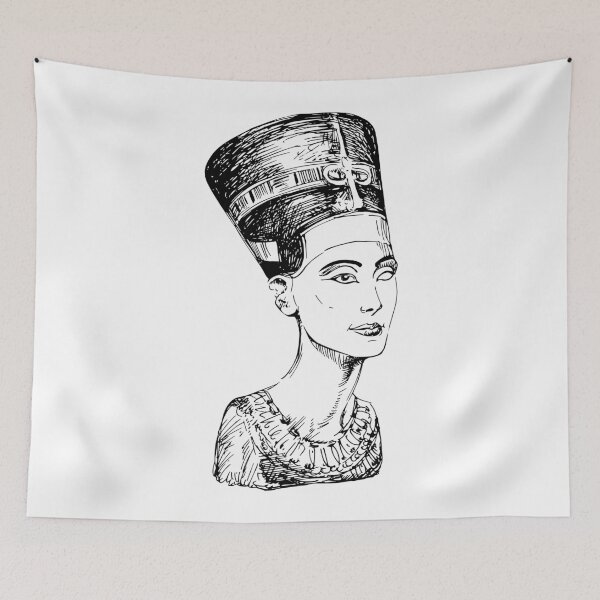 Item preview, Queen Nefertiti Bust Art | Ancient Egyptian Sketch | Pharaonic Line Art Drawing designed and sold by GulfSignature.
