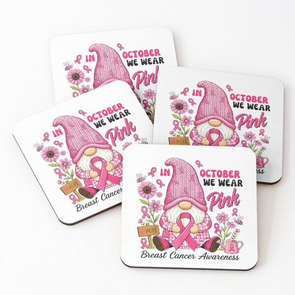 Item preview, In October We Wear Pink – Breast Cancer Awareness Halloween Gnomes designed and sold by Rahamkshop.