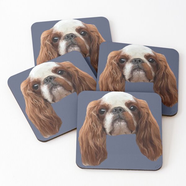 Item preview, King Charles Spaniel Geometric Design – Headshot Illustration designed and sold by Wheel and Woof.