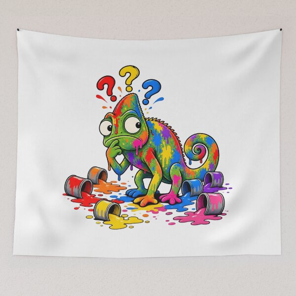 Item preview, Confused Colorful Chameleon Paint Splash Design designed and sold by WeirdStation.