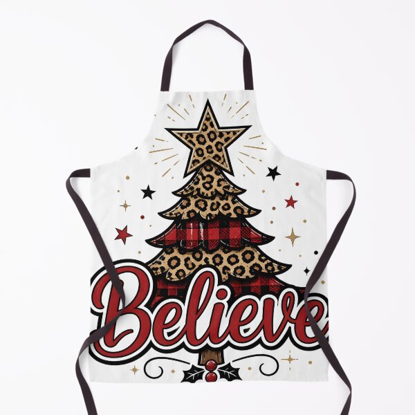 Item preview, Believe Leopard and Red Plaid Christmas Design designed and sold by KristenosNehk.