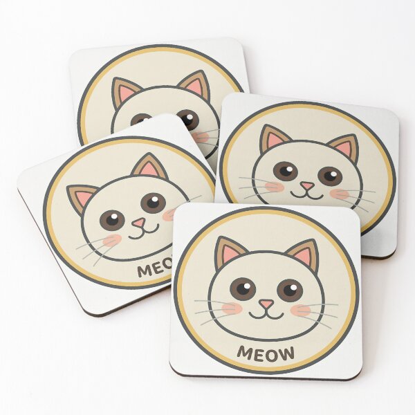 Item preview, Cute Cat Round Badge Sticker | Kawaii Cat Sticker designed and sold by DIUMERI.