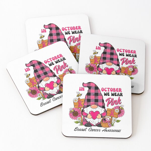 Item preview, In October We Wear Pink – Breast Cancer Awareness Halloween Gnomes designed and sold by Rahamkshop.
