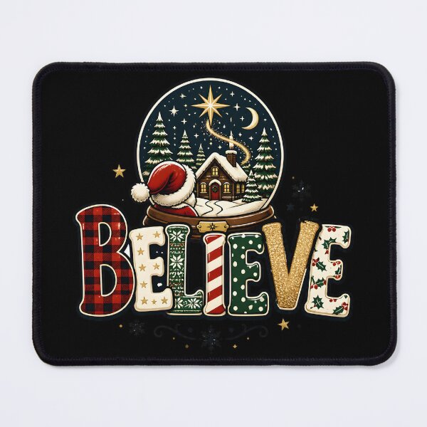 Item preview, Believe Mixed Pattern Typography Christmas Design designed and sold by KristenosNehk.