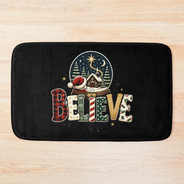 Item preview, Believe Mixed Pattern Typography Christmas Design designed and sold by KristenosNehk.