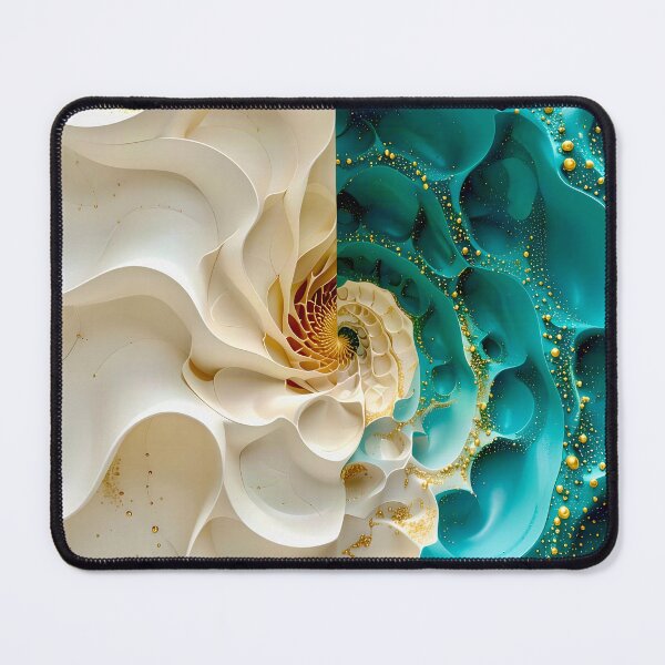 Item preview, Duality of Cream Satin and Teal Gold Filigree designed and sold by Vicky Brago-Mitchell®.