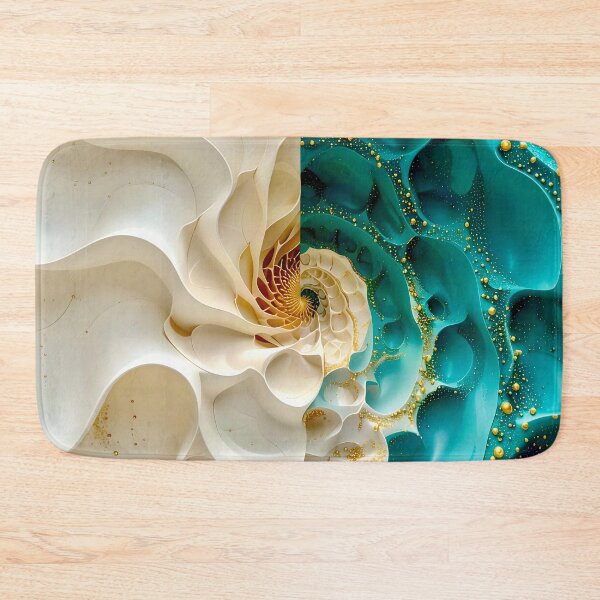 Item preview, Duality of Cream Satin and Teal Gold Filigree designed and sold by Vicky Brago-Mitchell®.
