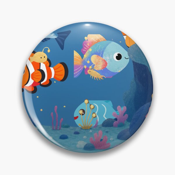 Item preview, Cute Ocean World Fish Pattern designed and sold by CraftyMerchLab.
