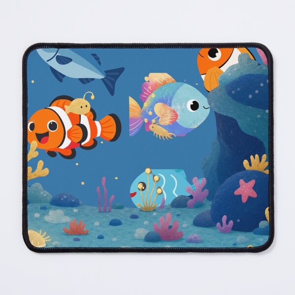 Item preview, Cute Ocean World Fish Pattern designed and sold by CraftyMerchLab.