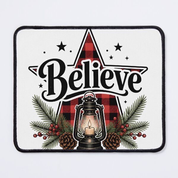 Item preview, Believe Buffalo Check Farmhouse Christmas Design designed and sold by KristenosNehk.