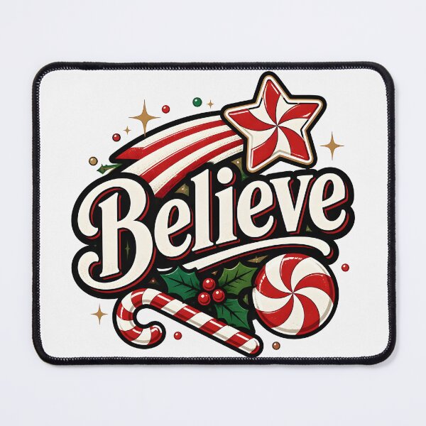 Item preview, Believe Candy Cane and Peppermint Christmas Design designed and sold by KristenosNehk.