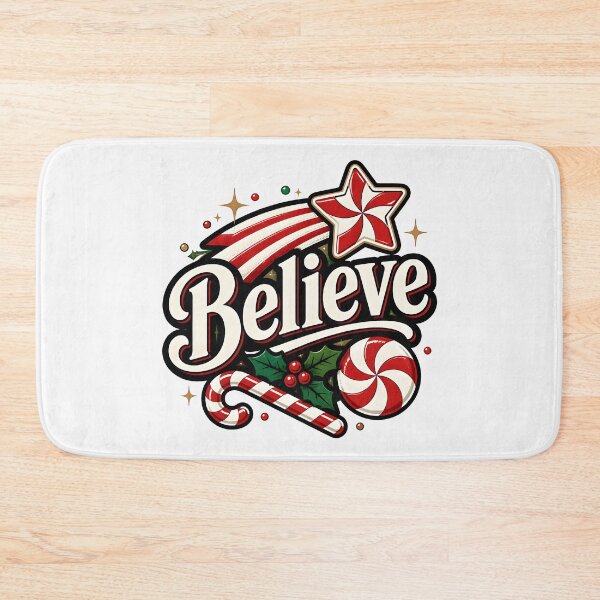 Item preview, Believe Candy Cane and Peppermint Christmas Design designed and sold by KristenosNehk.