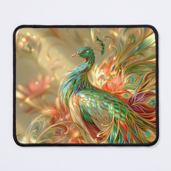 Item preview, Beautiful Peacock in Teal and Gold designed and sold by MargaretWiktor.