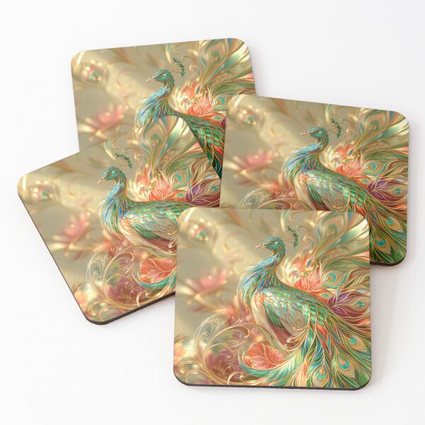 Item preview, Beautiful Peacock  in Teal and Gold designed and sold by MargaretWiktor.