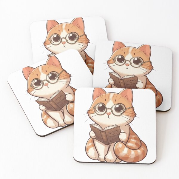Item preview, Cute Cat Reading Book with Glasses - Nerdy Kitten designed and sold by PrintforDesign.