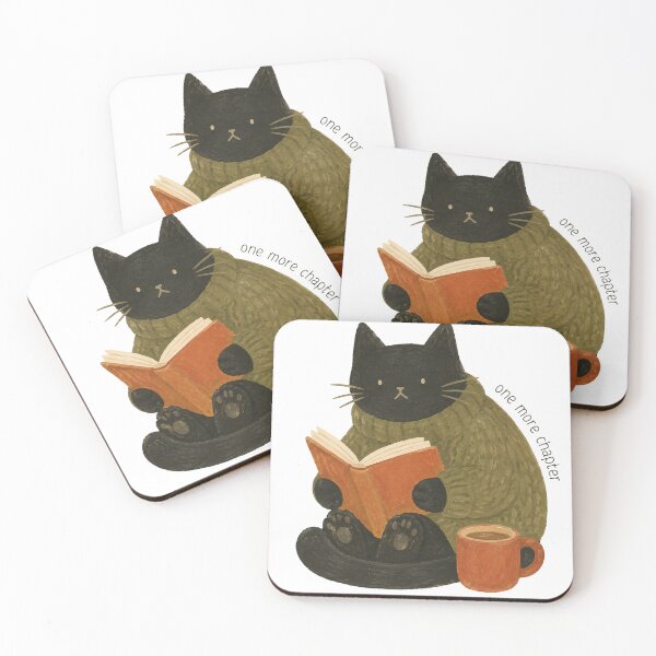 Item preview, Cozy Black Cat Reading One More Chapter designed and sold by SayMaria.
