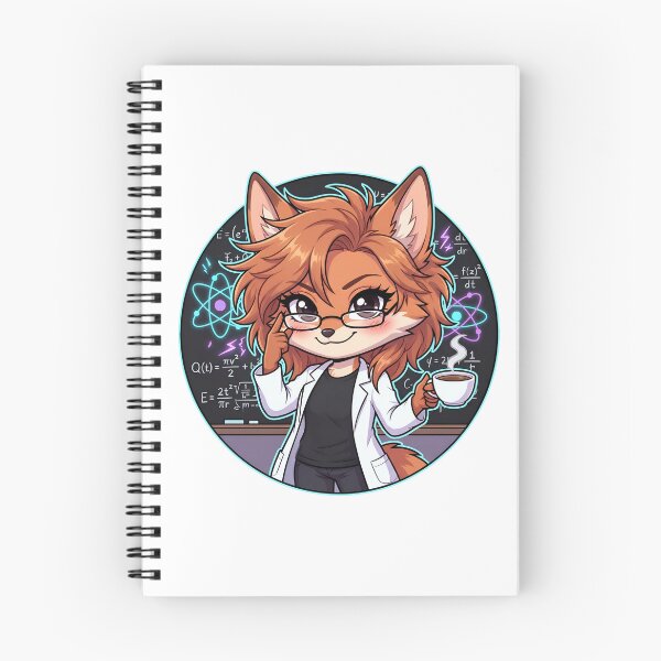 Item preview, Quantum Spark Fox Scientist - Particle Physicist Blackboard Chibi designed and sold by CaliLuminos.