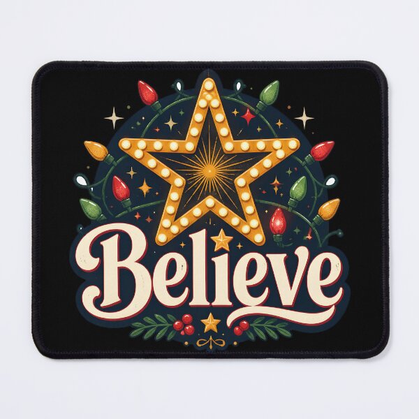 Item preview, Believe Christmas Lights Pattern Christmas Design designed and sold by KristenosNehk.